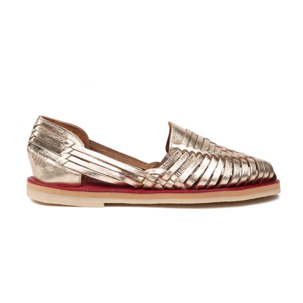 More details coming soon! Gold Espiritu Leather sandals!